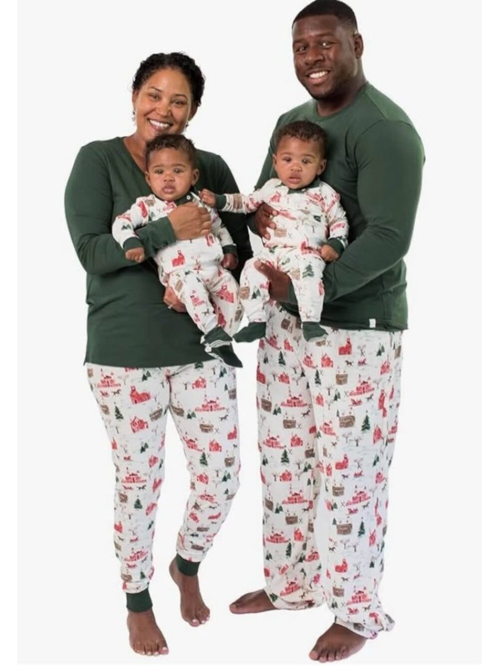 NEW Burt’s Bees Women's Winter Village Pajama Set Sz M
